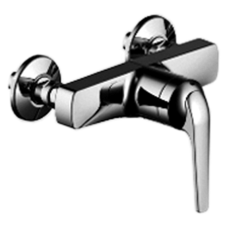 Miscelatore da doccia DOMO.5 D 153 mm, raccordi d'arresto 1 2" x 1 2" membrana di tenuta senza doccia a mano, gruppo acustico I chromeline