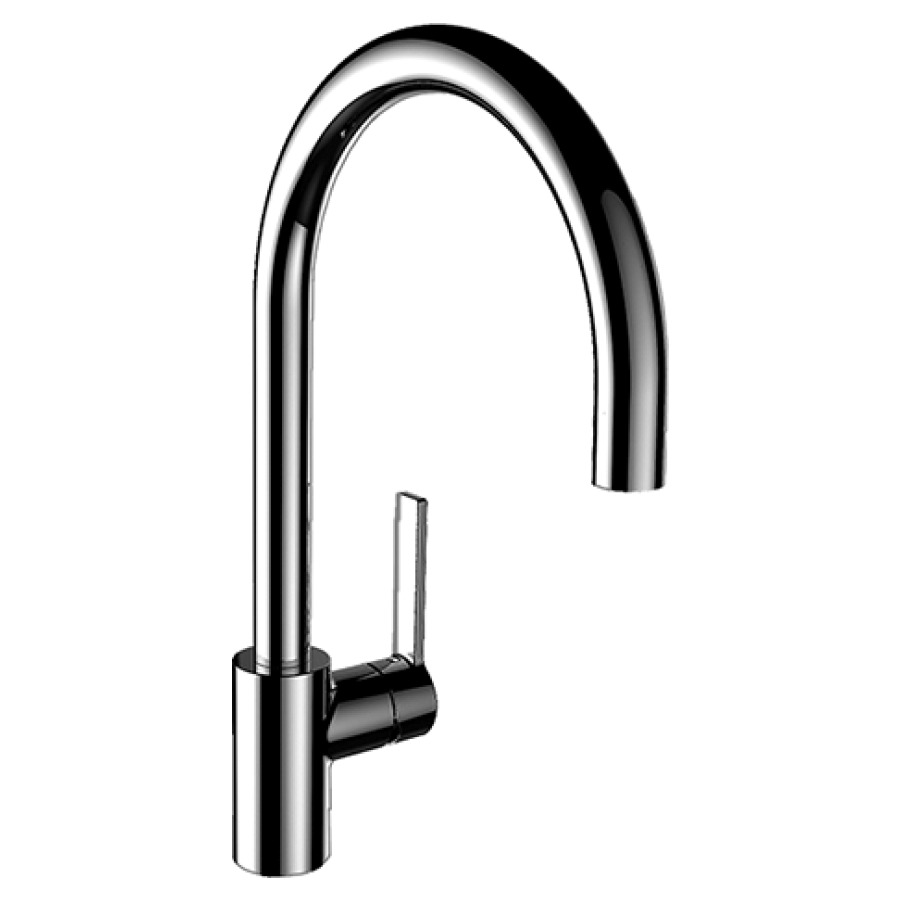Miscelatore lavello Procasa Cinque 15, S 225 mm, bocca orientabile, tubo flessibili di collegamento 3 8", gruppo acustico I chromeline