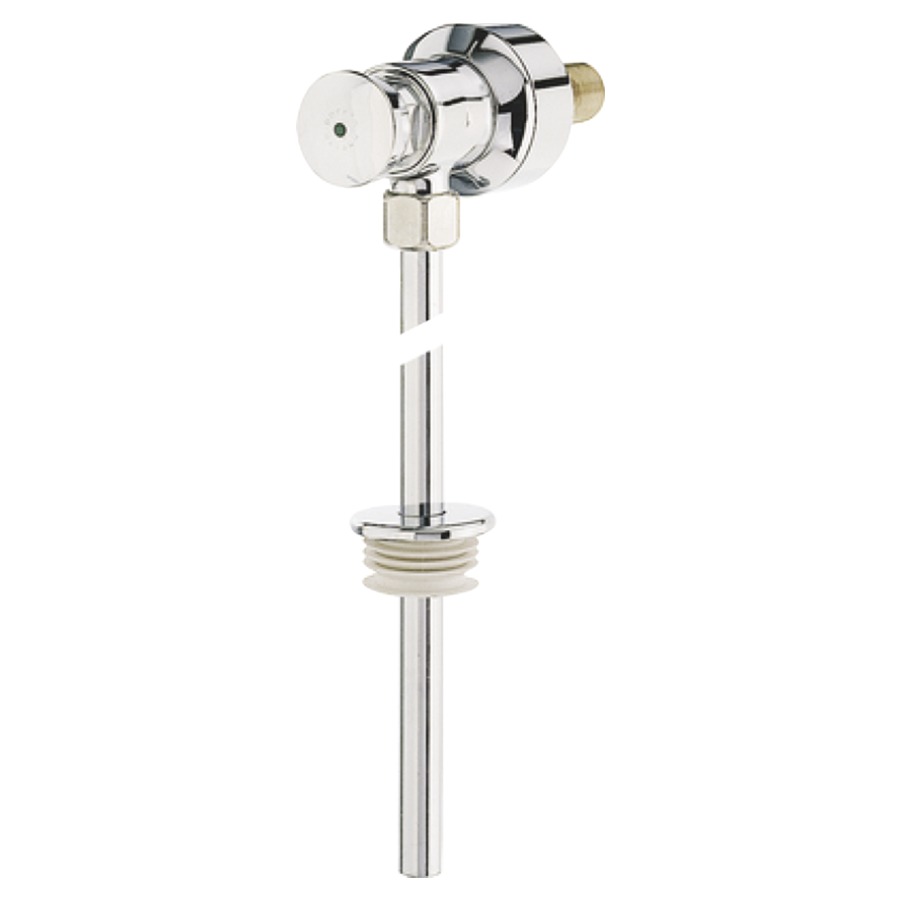 Rubinetto a pulsante per orinatoio PRESTO 12A collegamento 1 2" da dietro chiusura temporizzata durata 6 sec. + - 2 sec. completo di tubo D 16 mm guarnizione piatta e dado a risvolto, protezione contro atti di vandalismo cromato