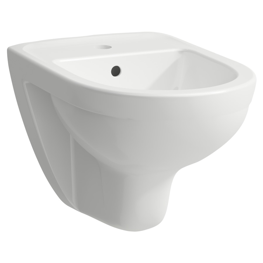 Bidet sospeso Procasa Uno 36 x 53 cm, Ceramica con troppopieno senza materiale di fissaggio bianco 1 foro rubin., standard