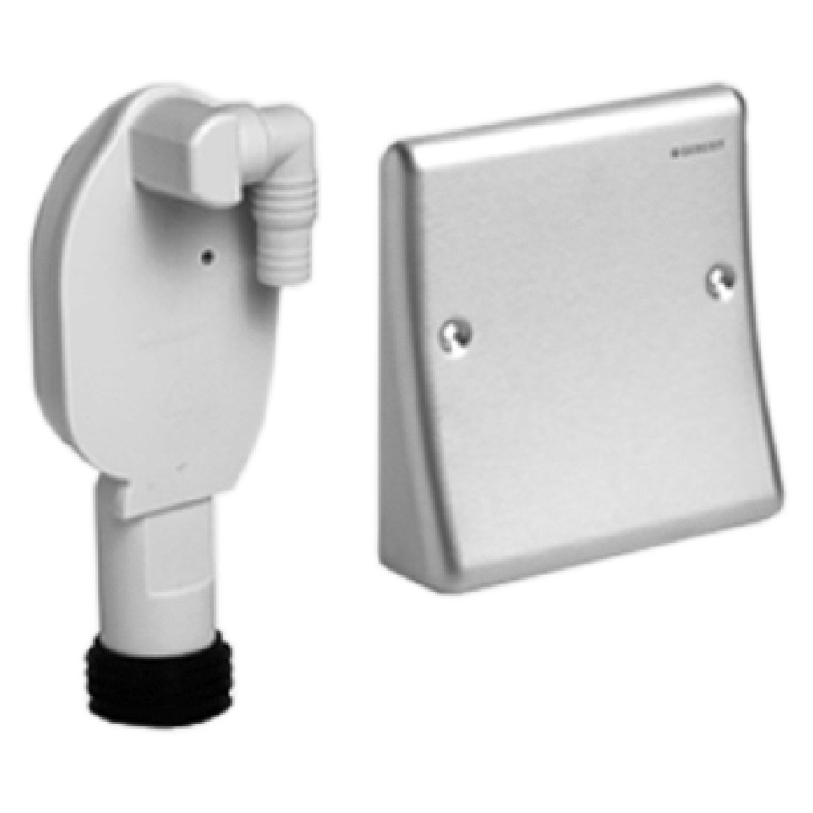 Set montaggio finale GEBERIT sifone ad incasso per lavatrice o lavastoviglie costruzzione massiccia placca di copertura in acciaio inossidabile, senza set di premontaggio 855 122 senza colore