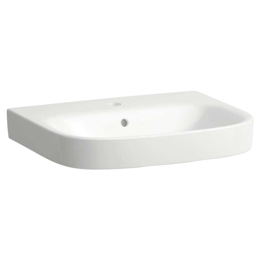 Lavabo Procasa Uno 55 x 44 cm, ceramica con troppopieno, semicircolare bianco 1 foro rubin., standard