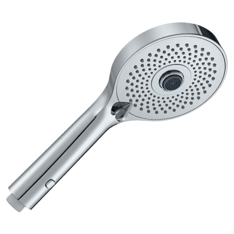 Doccia a mano DIAQUA ECO TRE 1 2", 3 getti anello di regolazione grigio portata Eco 8 l min. Boost 17 l min. nero opaco