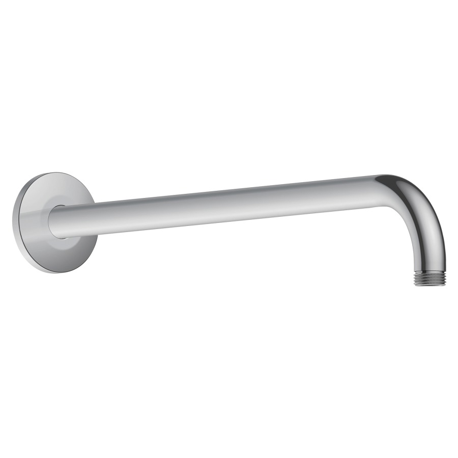 Braccio doccia parete DURAVIT S 410 mm, rosetta rotonda piegato cromato