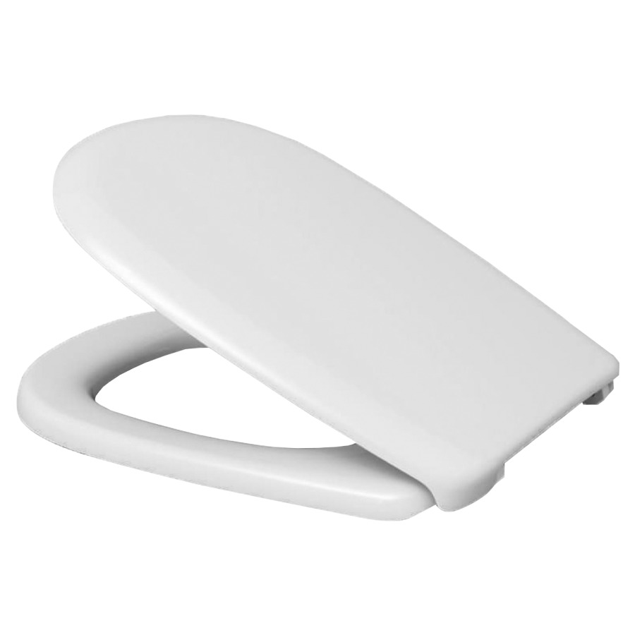 Sedile WC HARO AMALFI con coperchio, per vaso Mobello (Laufen) bianco cerniere acciaio inossidabile