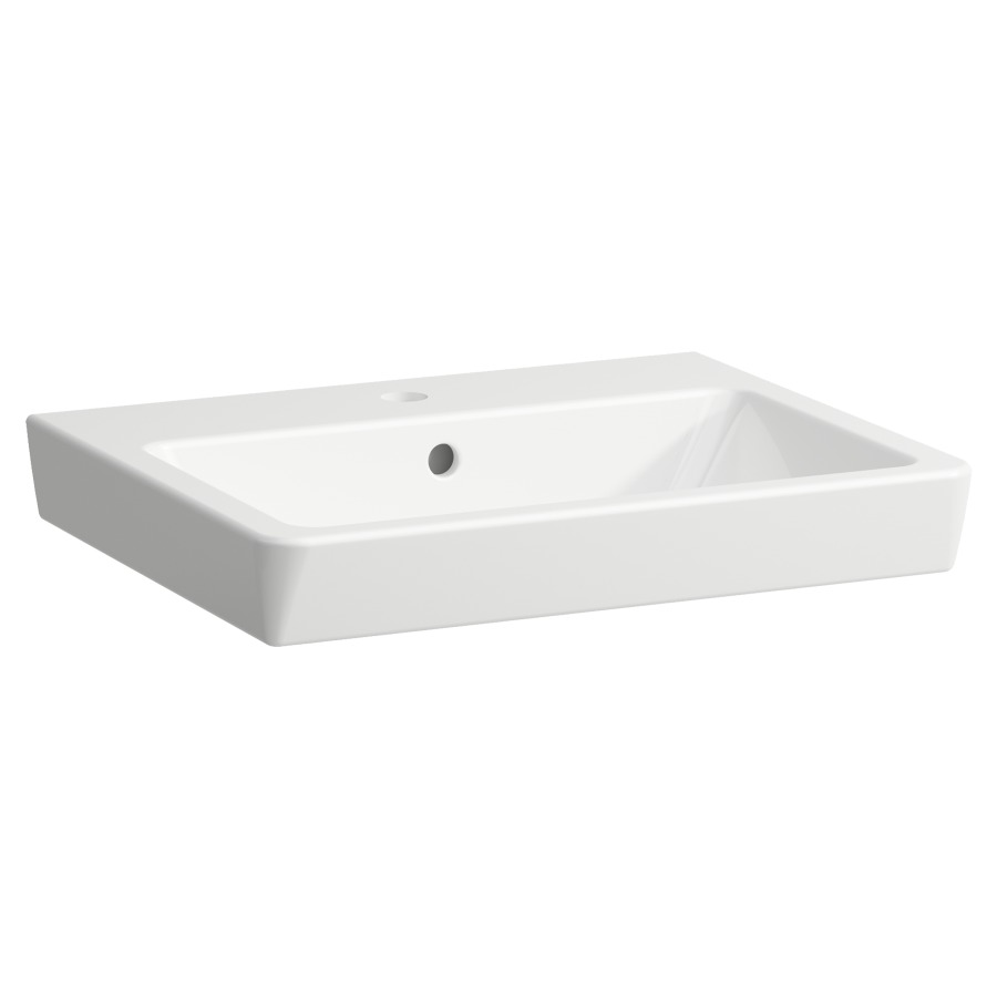 Lavabo Procasa Uno 60 x 44,5 cm, ceramica con troppopieno, angolare bianco 1 foro rubin., standard