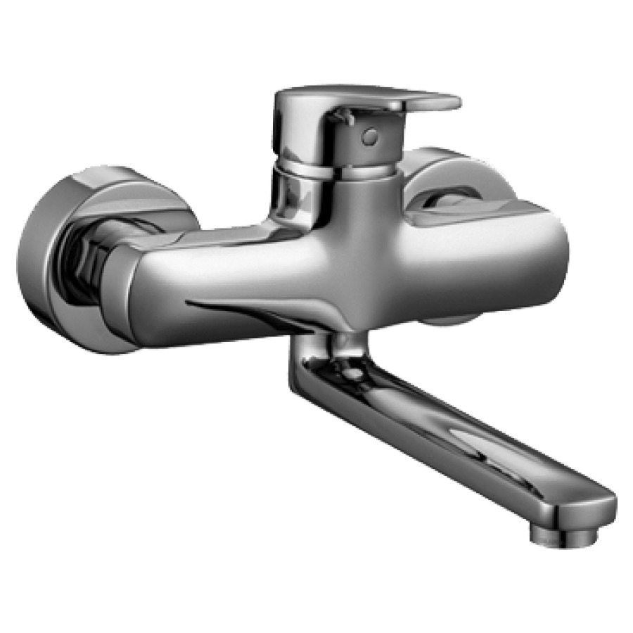Miscelatore a parete CITYPRO D 153 mm, S 225 mm bocca orientabile raccordi d'arresto 1 2" x 1 2" gruppo acustico I cromato