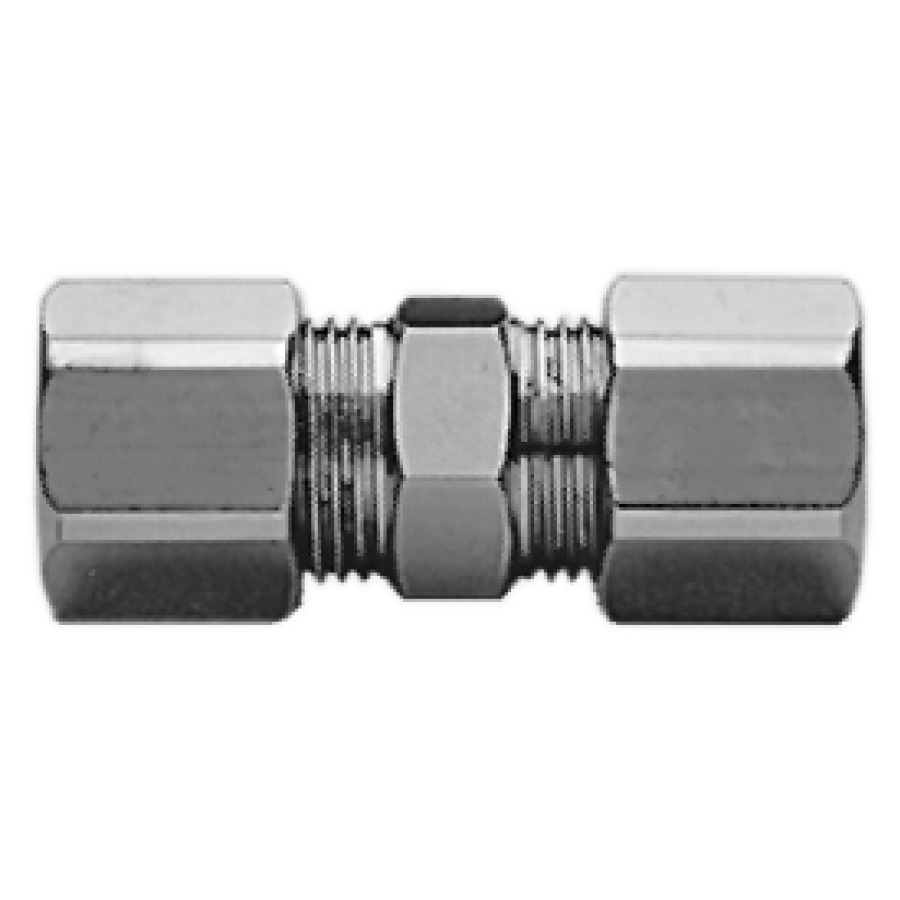 Raccordo di chiusura doppio 8 x 10 mm cromato