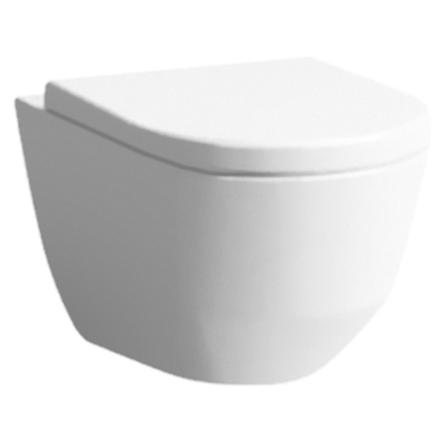 Vaso sospeso PRO COMPACT UP rimless, ceramica per cassetta sottomuro materiale di fissaggio bianco standard