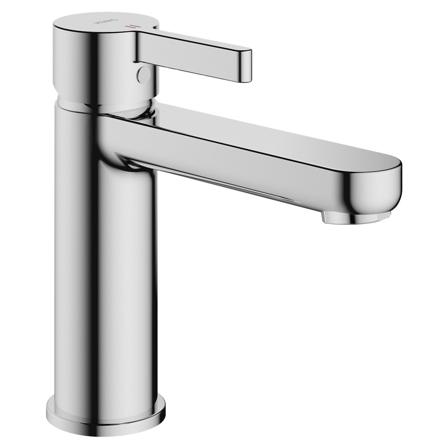 Miscelatore per lavabo FIT S 140 mm, bocca fissa con piletta eccentrica tubi flessibili di collegamento 3 8" chromeline