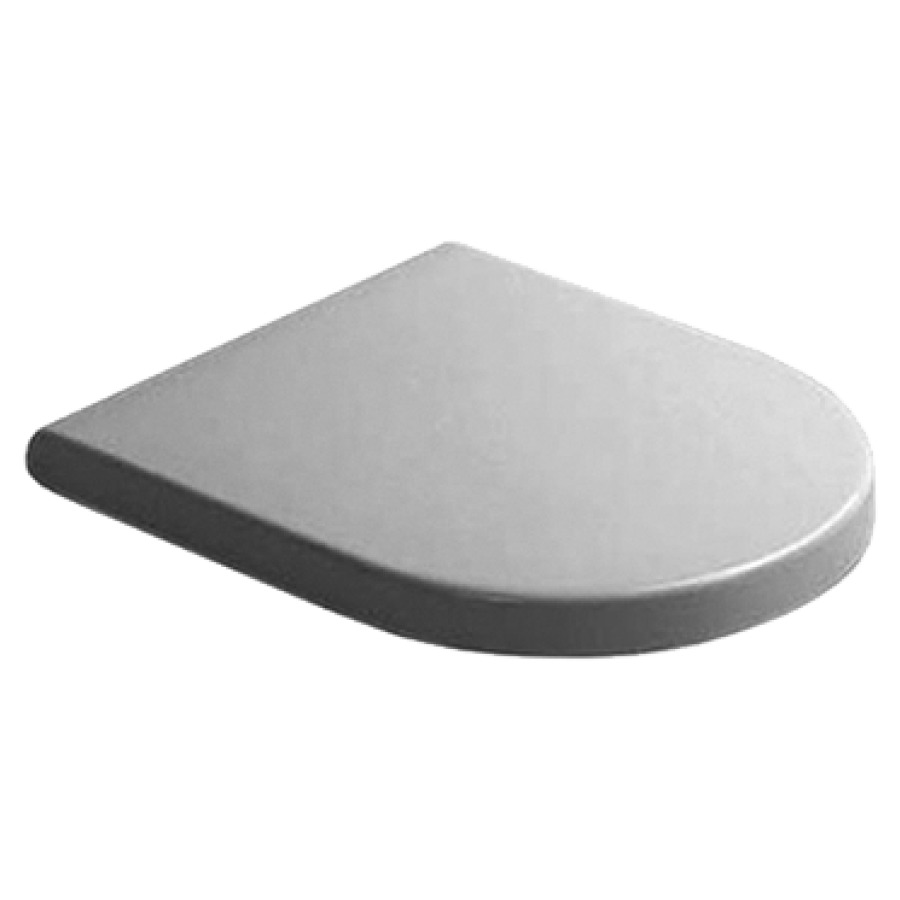 Sedile WC STARCK 3 con coperchio, abbassamento automatico SoftClose bianco cerniere acciaio inossidabile