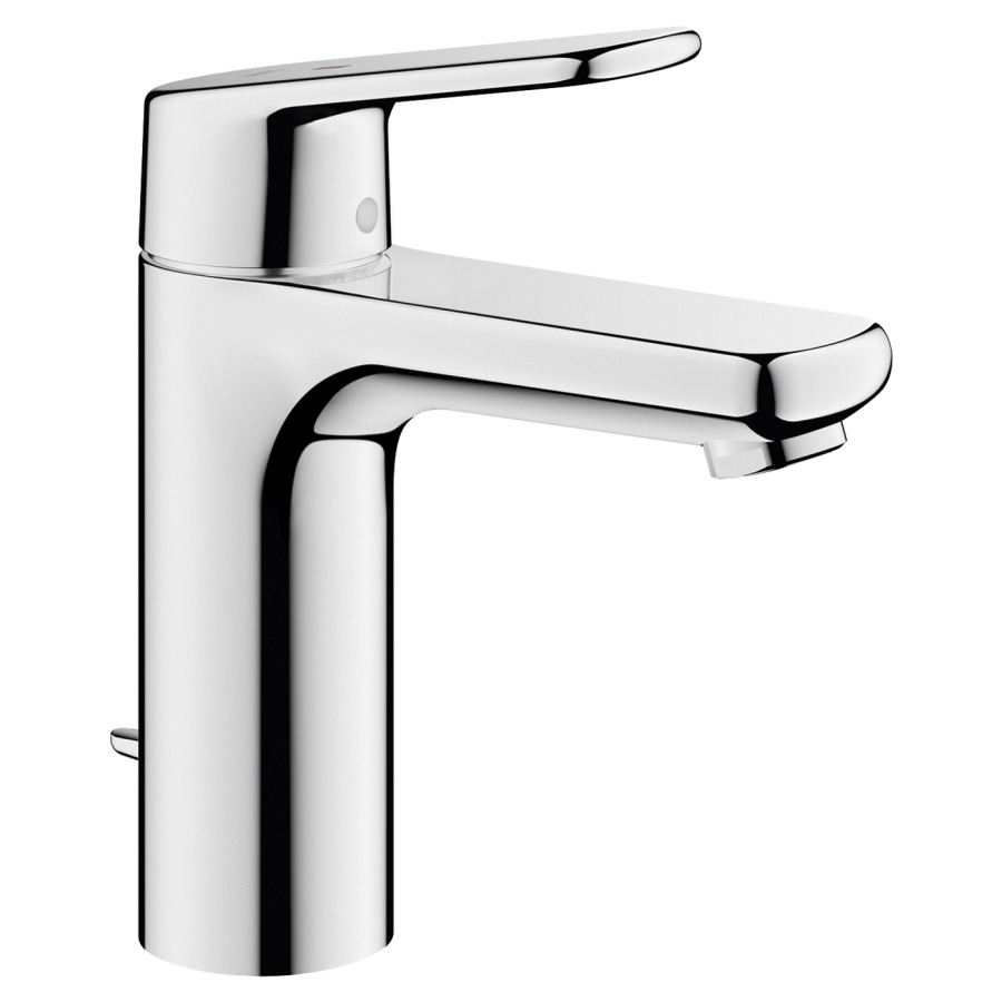 Miscelatore per lavabo Procasa Tre  sporgenza 110 mm, scarico fisso con valvola eccentrica flessibili di collegamento 3 8" classe di rumorosità I chromeline