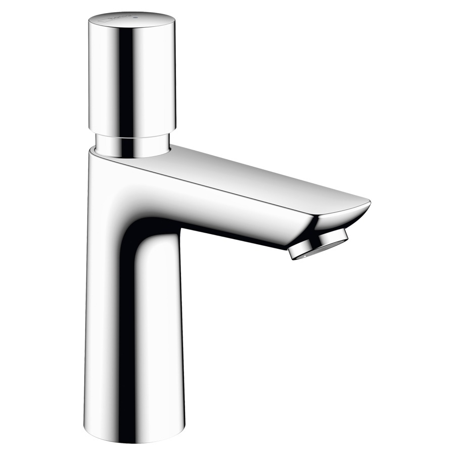 Rubinetto a colonna TALIS E S 111 mm, bocca fissa chiusura temporizzata per acqua fredda o acqua fredda premiscelata tempo di lavaggio 3-20 secondi regolabile, impostazione di fabbrica 7 secondi, tubi collegamento 3 8", portata 4,8 l min