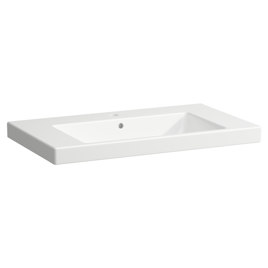 Lavabo Procasa Uno 80 x 46 cm, ceramica con troppopieno, per mobile sospeso bianco 1 foro rubin., standard
