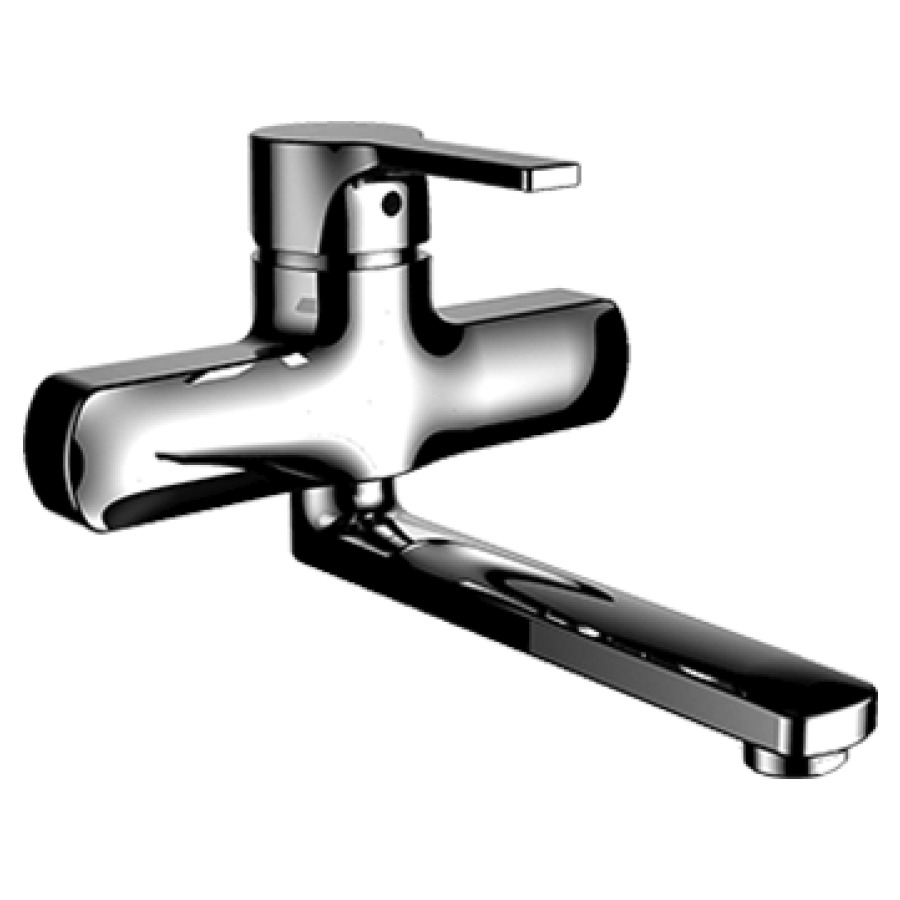 Miscelatore a parete Procasa Cinque 15, D 120 mm, S 225 mm bocca orientabile, nudo gruppo acustico I chromeline