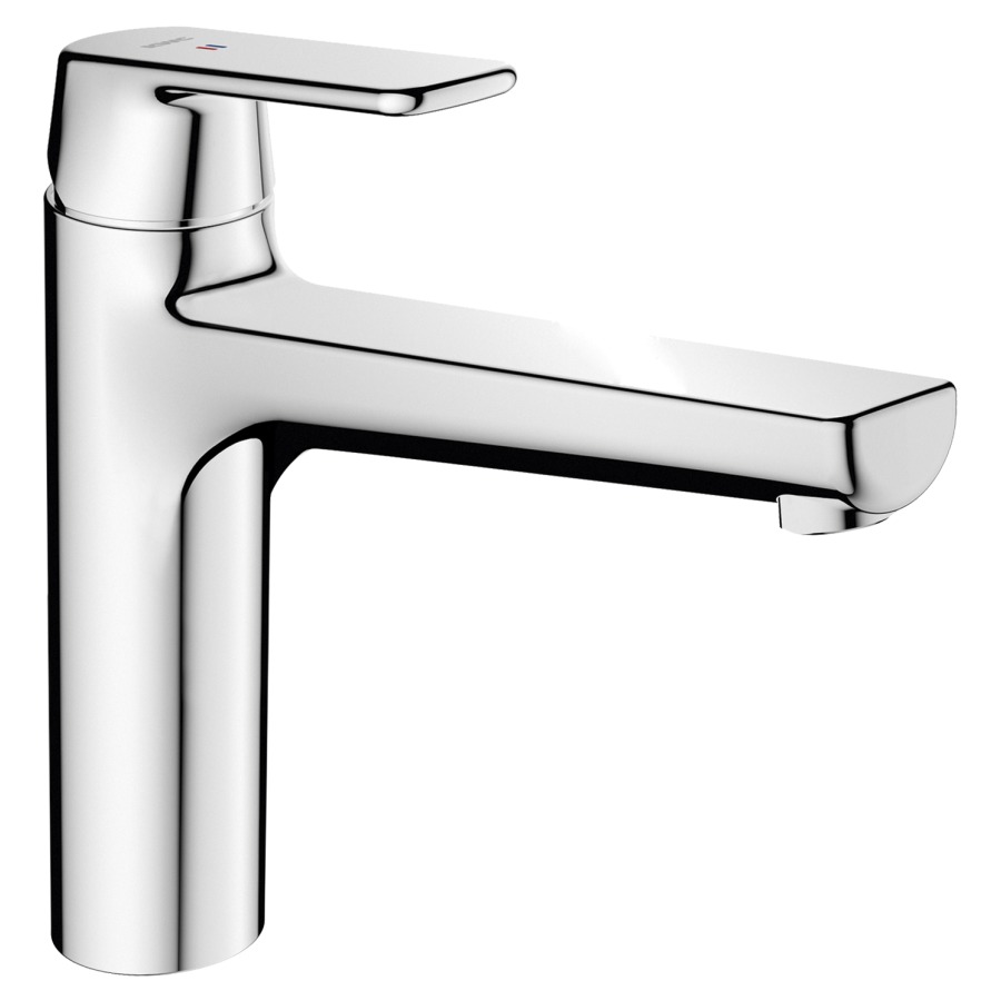 Miscelatore lavello Procasa Tre, S 225 mm, bocca orientabile, tubi flessibili di collegamento 3 8", gruppo acustico I chromeline