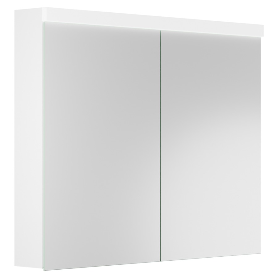 Armadietto da bagno Procasa Uno LED, 90 x 70,8 x 12,5 cm profilo alluminio illuminazione a riflettore 15,84 W LED, 2811 Lumen 2 specchi doppi (45 45) Galvobond GS incl. serranda di chiusura 1 presa doppia in alto a sinistra, sostituibile