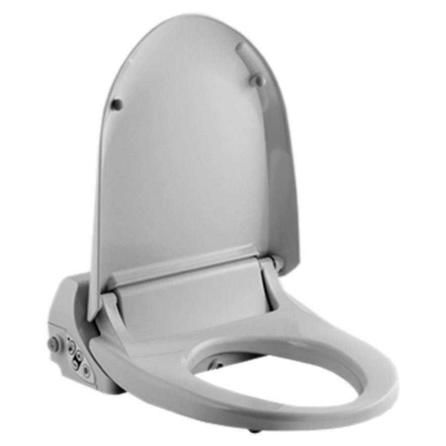 Supp. WC doccetta AQUACLEAN 4000, sedile WC con bollitore 230 V, abbassamento automatico doccia ad acqua temperata materiale di fissaggio e di collegamento entrata acqua a sinistra T 3 8", tubo di collegamento bianco