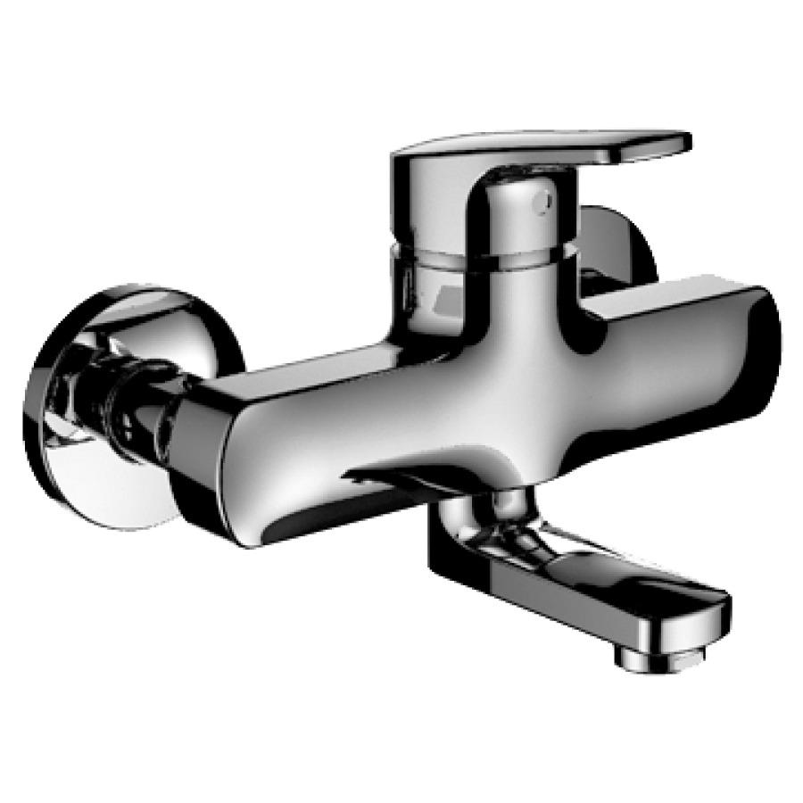 Miscelatore parete CITYPRO D 153 mm, S 125 mm, bocca orientabile, raccordi d'arresto 1 2" x 1 2", portata 5,7 l min, gruppo acustico I cromato