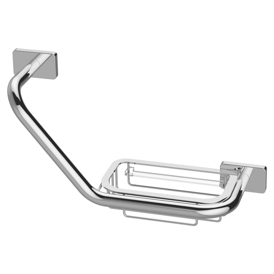 Corrimano Procasa Cinque 36,2 x 12,2 x 19 cm, angolare con bacinella a cestino cromato