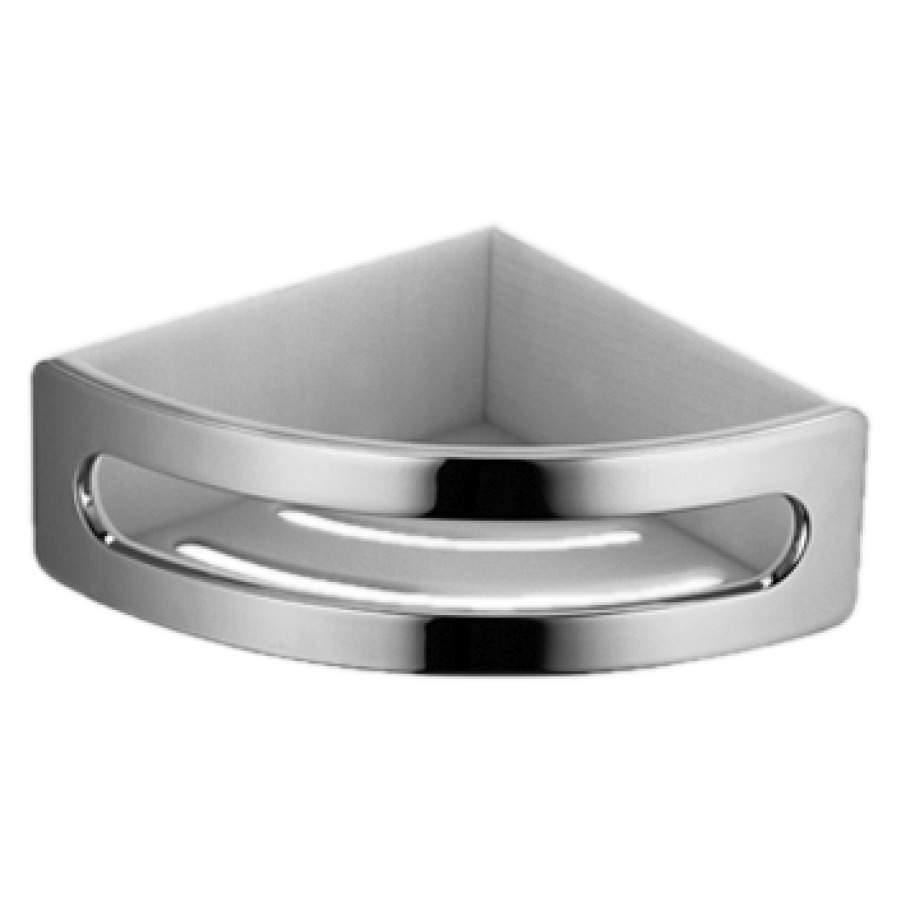 Portaspugna ad angolo ELEGANCE NEW, 25,1 x 7 x 17,7 cm bacinella in materia sintetica bianca cromato
