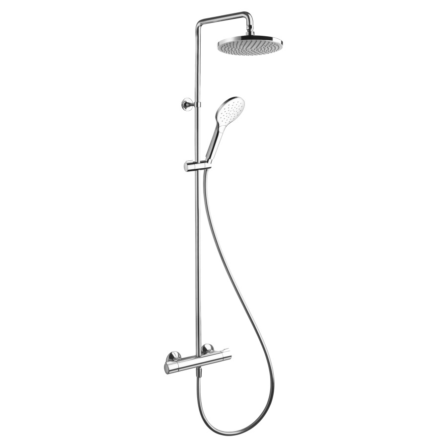 Sistema da doccia Procasa con miscelatore da doccia termostato, AD 135-165 mm protezione dalle scottature pomolo per doccia ABS D 250 mm portata di flusso 9 l min braccio per doccia S 400 mm orientabile, doccia a mano
