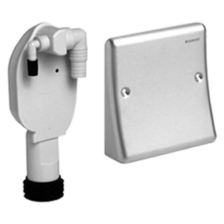 Set montaggio finale GEBERIT sifone ad incasso per colonna lava-asciuga con condensatore costruzione massiccia placca di copertura in acciaio inossidabile, senza set di premontaggio 855 122 senza colore