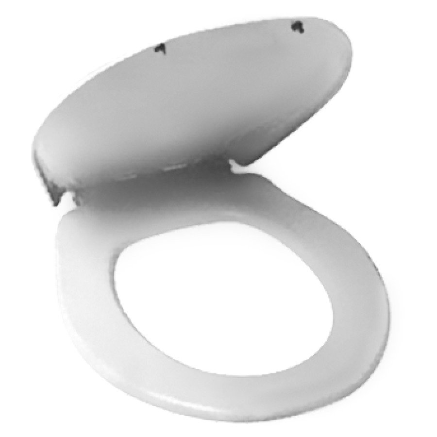 Sedile WC Procasa con coperchio materiale termoplastico cerniere sintetiche bianco