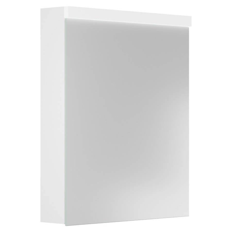 Armadietto da bagno Procasa Uno LED, 60 x 70,8 x 12,5 cm profilo alluminio banda modificabile illuminazione a riflettore 10,08 W LED, 1789 Lumen 1 doppio specchio, Galvobond GS incl. serranda di chiusura 1 presa doppia in alto