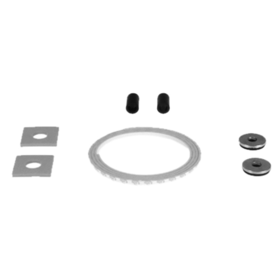 Set d'isolazione STAUFFER per lavabo e lavamano fino a 80 cm 1 profilo in gomma autoadesivo 2 tasselli in gomma 2 basi in gomma, 2 ranelle-U per requisiti elevati secondo SIA 181 senza colore
