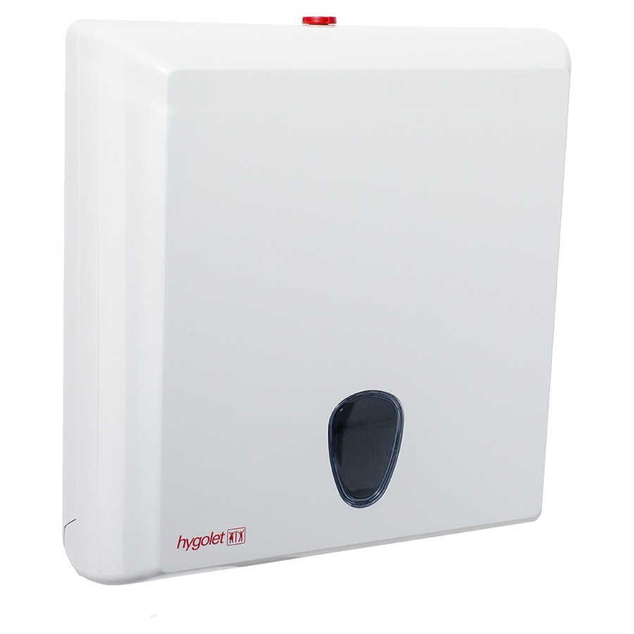 Distrib. asciugamani HYGOLET PAPIFOLD M Whiteline materia sintetica L 29 cm, A 30 cm, P 11 cm per 300 asciugamani bianco