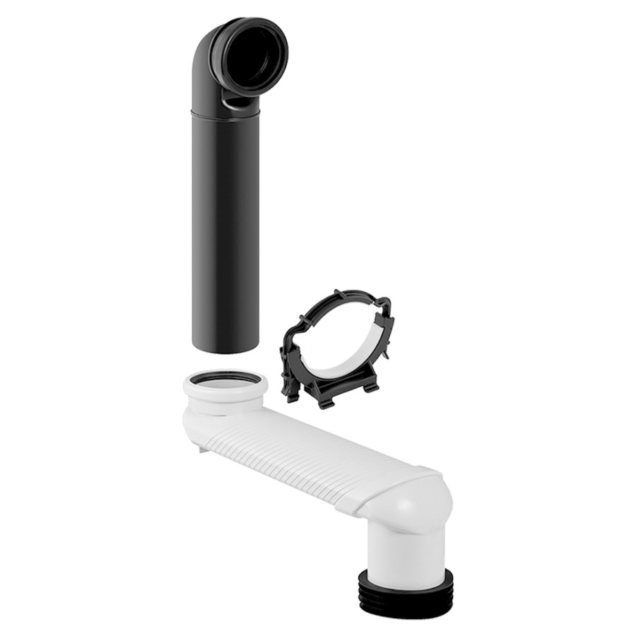 Curva a S sezione telescopica WC PVC MONOLITH, D 90 x 110 per entrata acqua al fondo senza colore