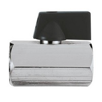 Robinet à bille MINI femelle/femelle 1/2", levier noir