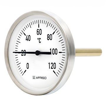 Thermomètre 100 mm, 0/120 °C incl. doigt de gant 1/2" avec vis, L 45 mm