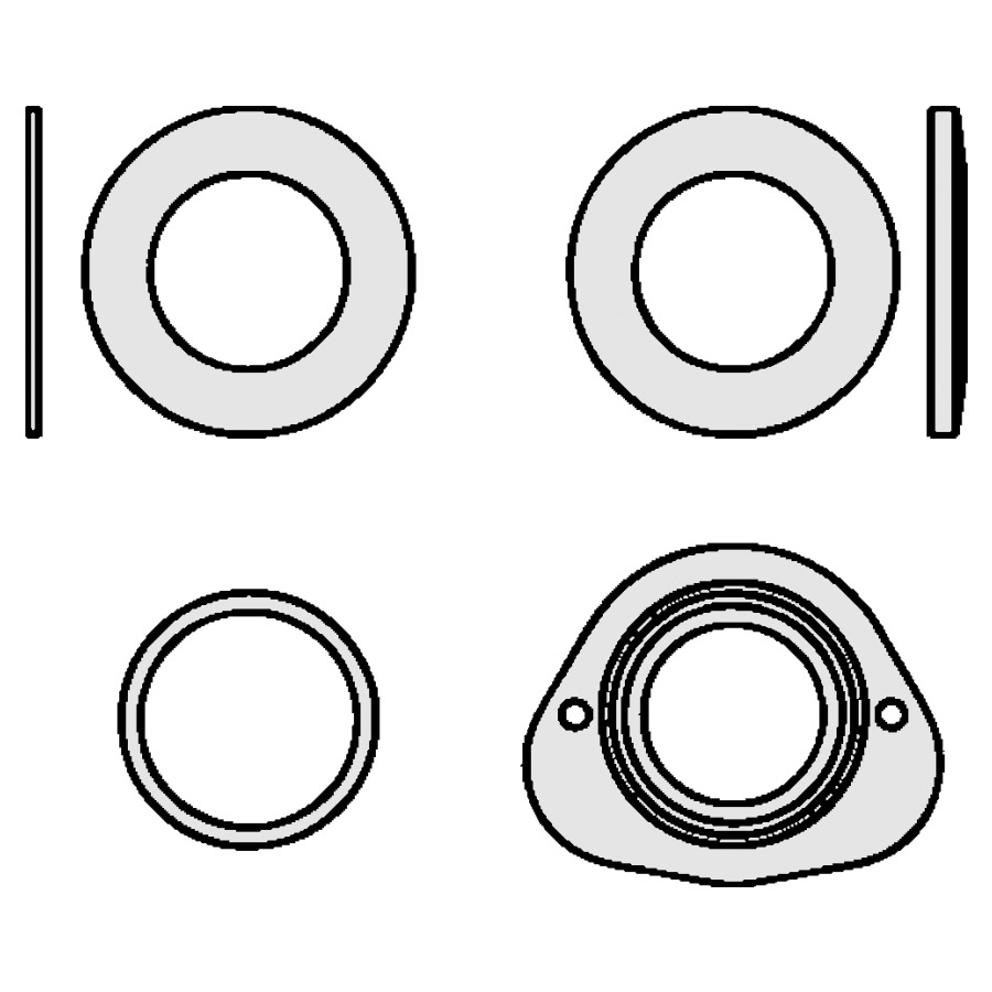 Placca di base foro D 34 mm, per batteria di lavandino ad incasso cromato