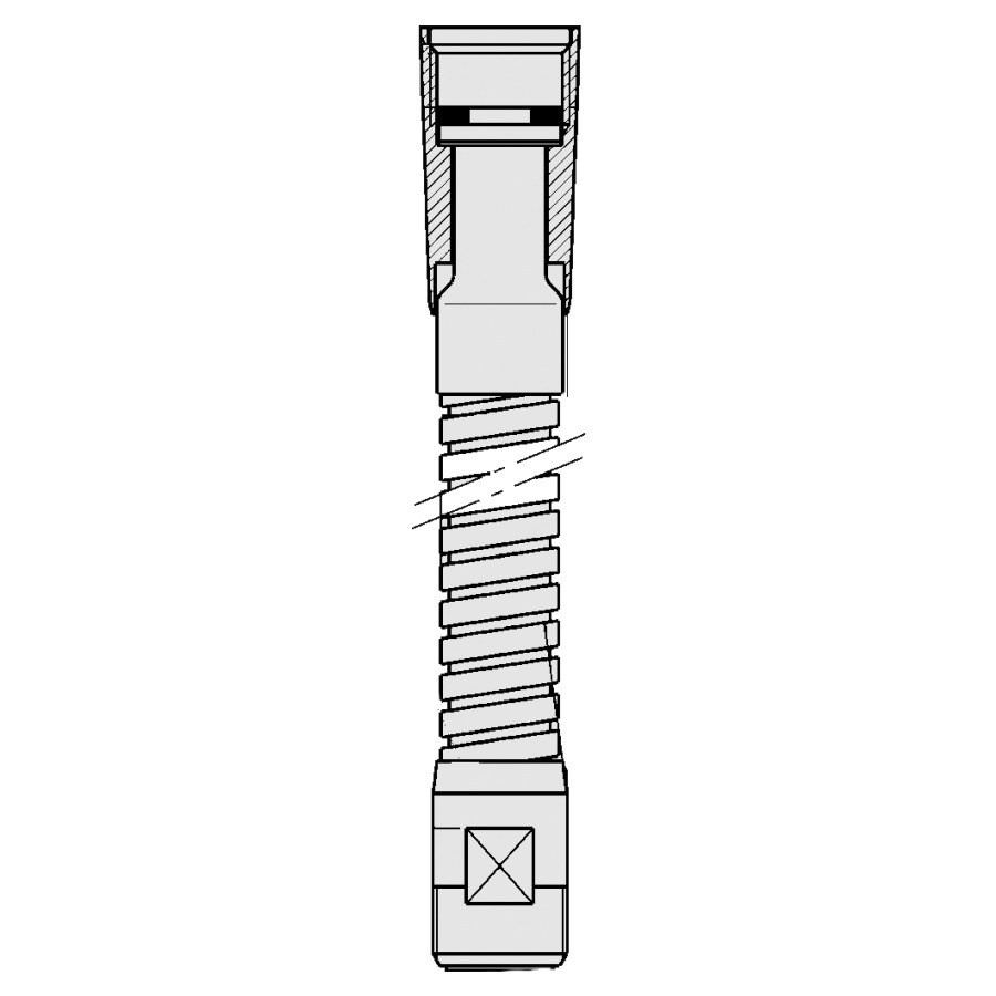 Tubo in metallo 150 cm, 3 8" x 3 8" rinforzato per bocca estraibile TWIN cromato