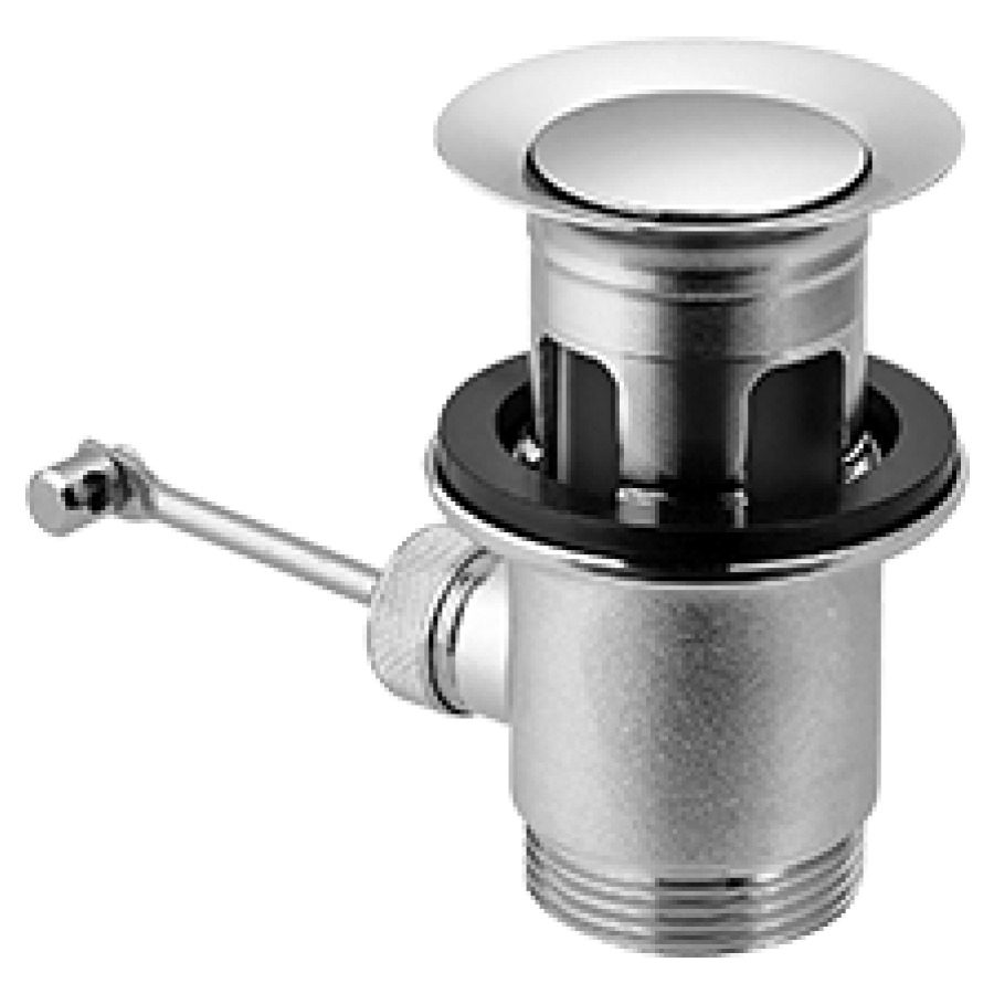 Piletta di scarico completa con tappo e guarnizione per batteria per lavabo SILOR cromato