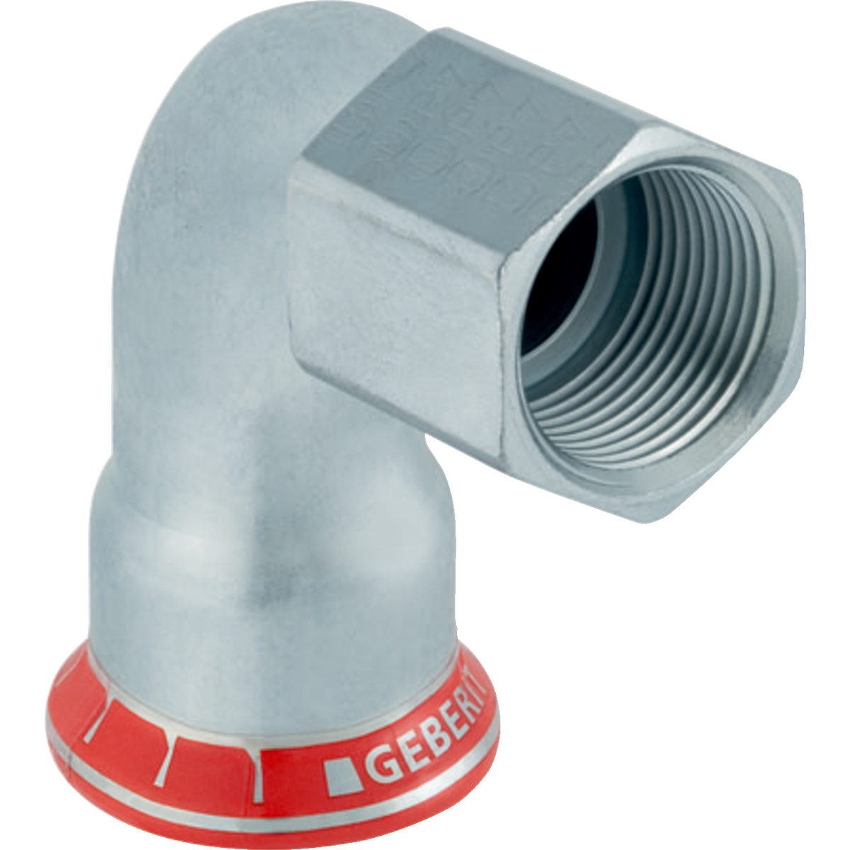 Equerre 90° Geberit Mapress acier carbone avec filetage intérieur: d22mm Rp1/2"