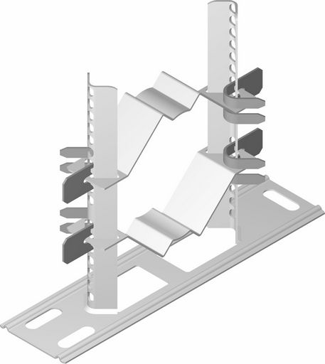 Soudés sur plaque de base, noirs, pour montage sur armatures à béton.  Hauteurs 400/500/600 stabiliser si nécessaire avec des fers à béton.