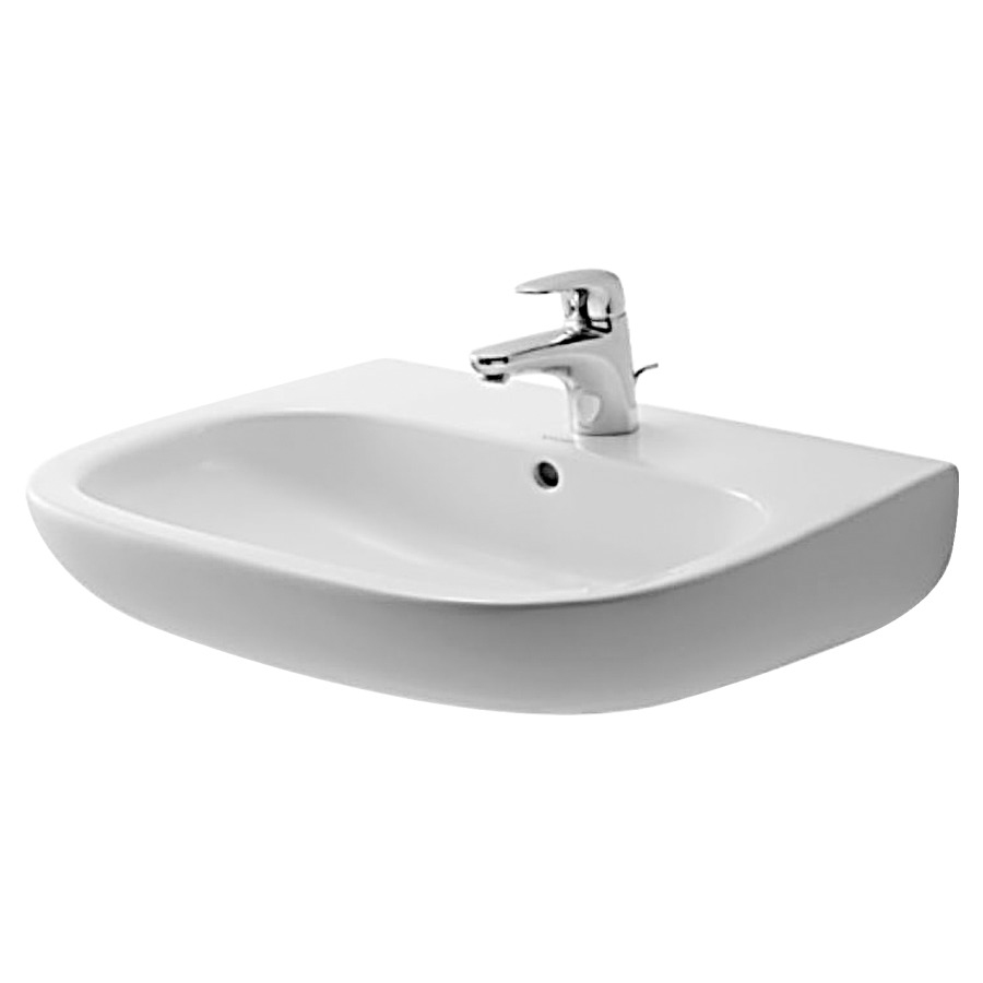 Lavabo D-CODE 55 x 43 cm, ceramica con troppopieno bianco 1 foro rubin., standard