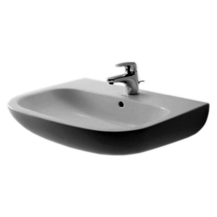 Lavabo D-CODE 65 x 50 cm, ceramica con troppopieno bianco 1 foro rubin., standard