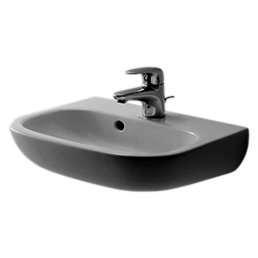 Lavamano D-CODE 45 x 34 cm, ceramica con troppopieno bianco 1 foro rubin., standard