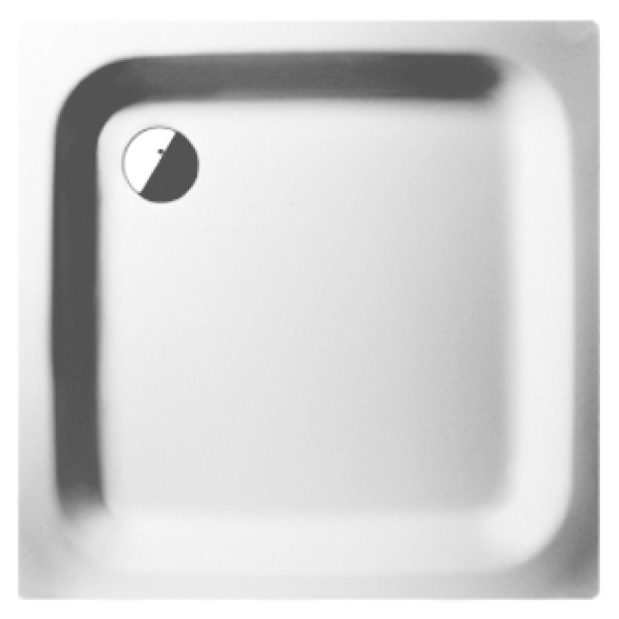 Vasca da doccia Procasa Uno 80 x 80 x 6,5 cm, acciaio isolazione acustia, scarico D 90 mm bianco standard
