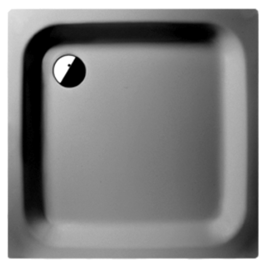 Vasca da doccia Procasa Uno 90 x 90 x 6,5 cm, acciaio isolazione acustia, scarico D 90 mm bianco standard