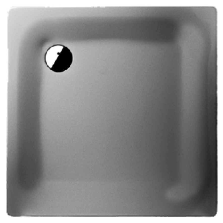 Vasca da doccia Procasa Uno 90 x 90 x 2,5 cm, acciaio isolazione acustia, scarico D 90 mm bianco standard
