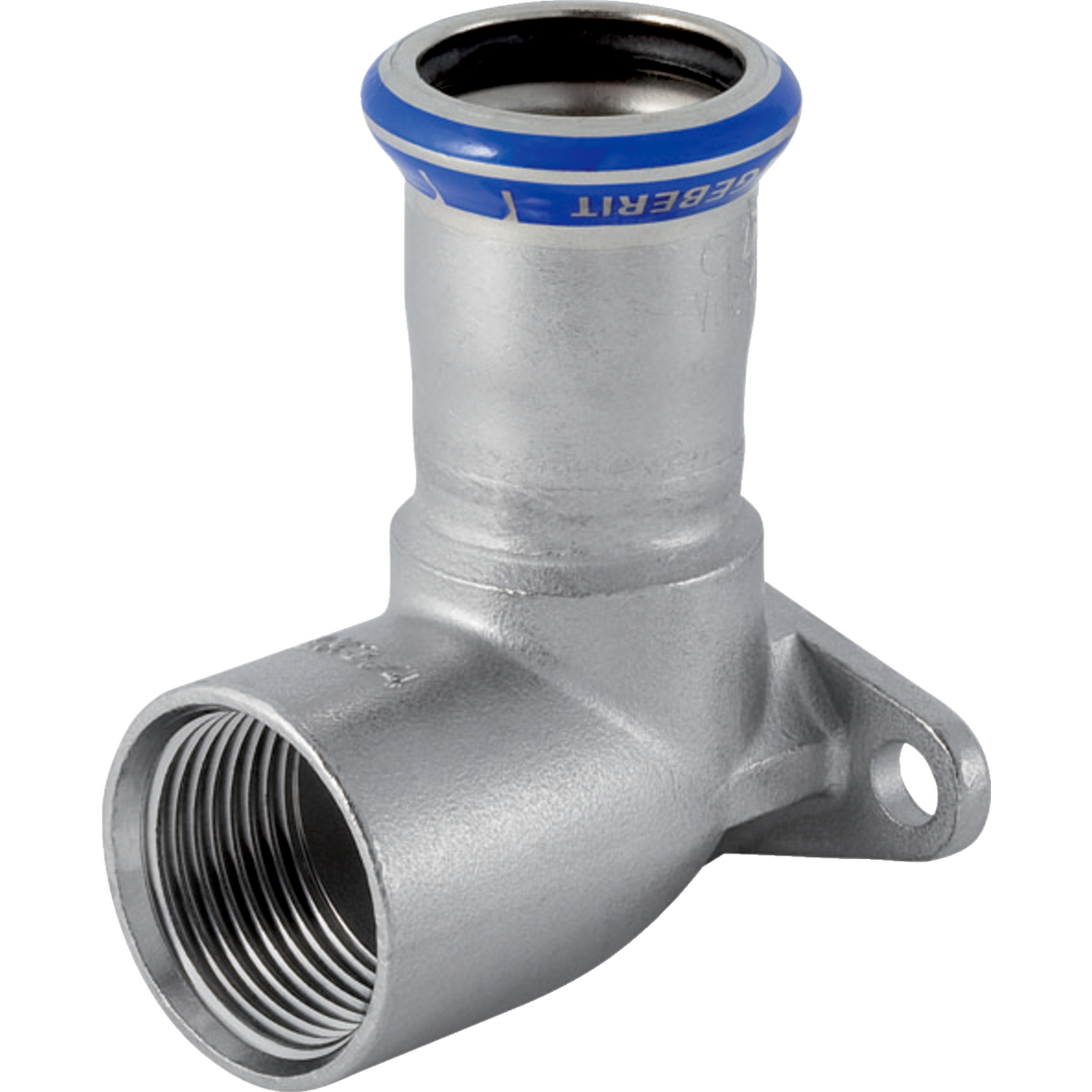 Equerre de raccordement 90° Geberit Mapress acier inoxydable: d15mm Rp1/2" L1=4.3cm