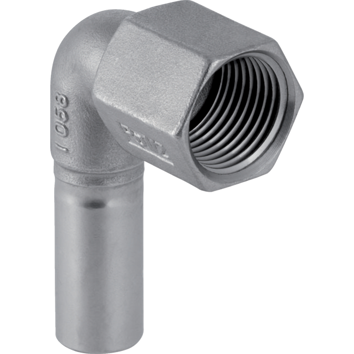 Equerre 90° Geberit Mapress acier inoxydable avec filetage intérieur et extrémité à emboîter: d15mm