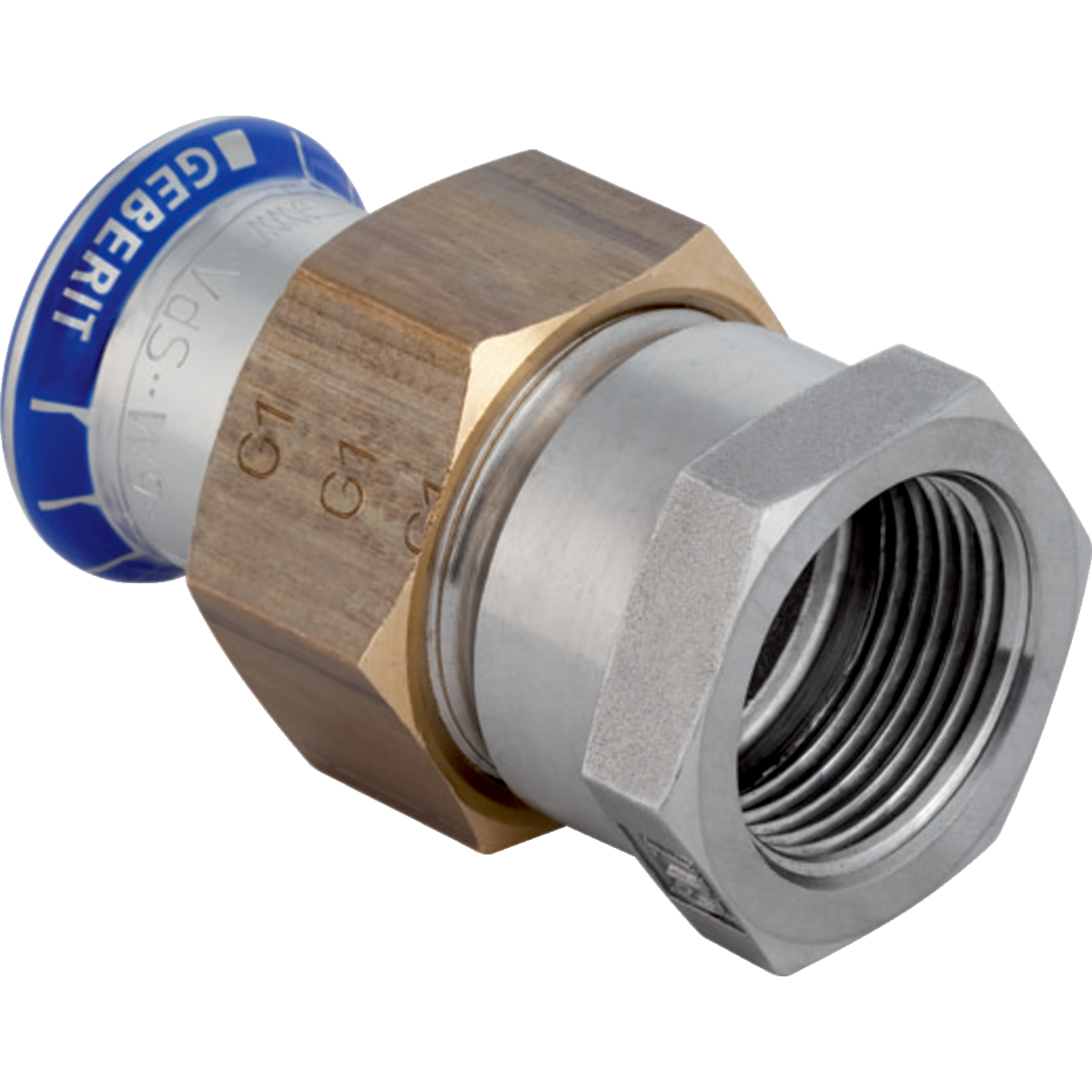 Geberit Mapress Edelstahl Übergangsverschraubung mit Innengewinde: d22mm Rp3/4" G1"