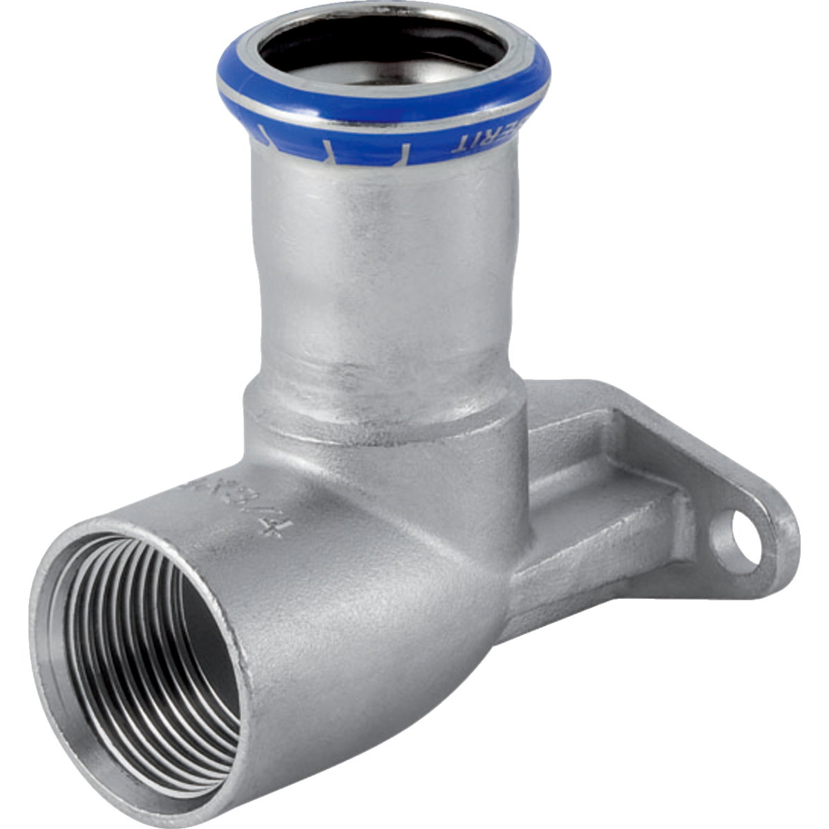 Raccord coudé 90° Geberit Mapress acier inoxydable déporté: d15mm Rp1/2" L1=6.5cm
