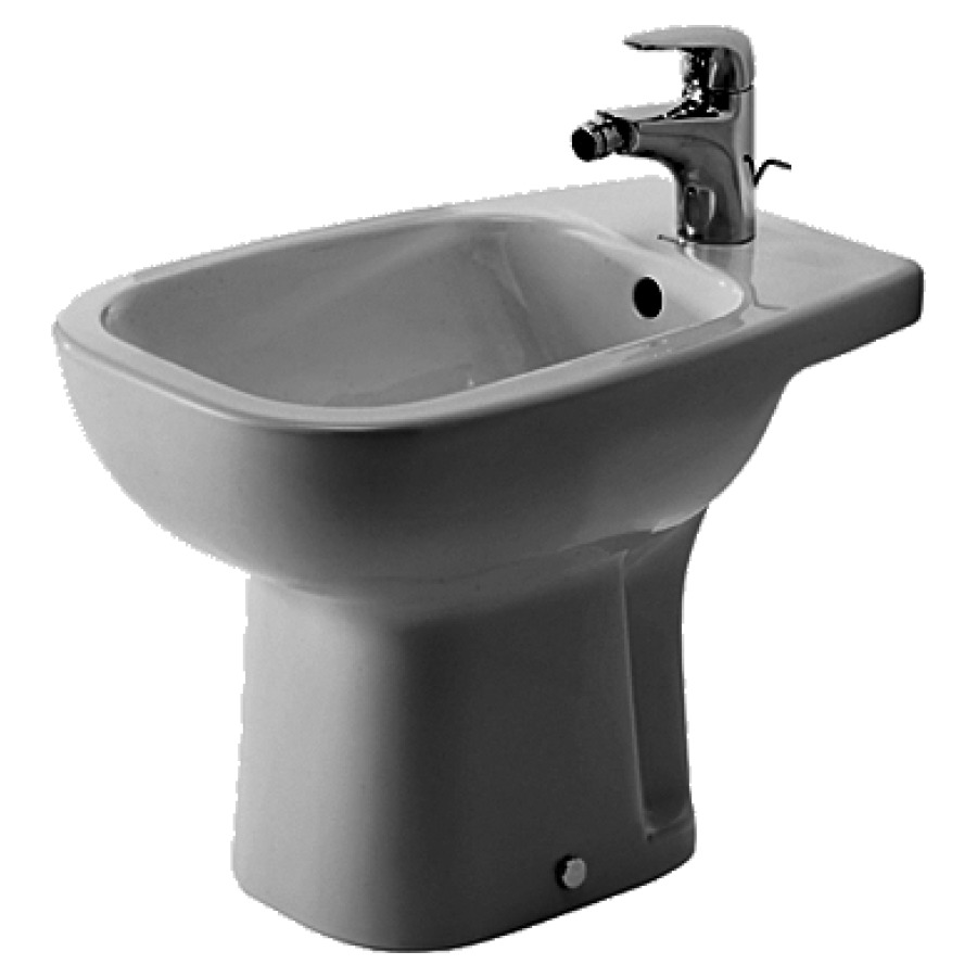 Bidet a pavimento D-CODE 54 x 35 cm, ceramica con troppopieno, con materiale di fissaggio bianco 1 foro rubin., standard